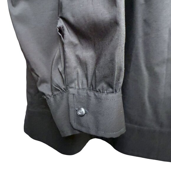 LANDS END Black Shirt Plus Size 1X Cotton Blend Tunic Blouse Long Sleeve Womens - Picture 6 of 8